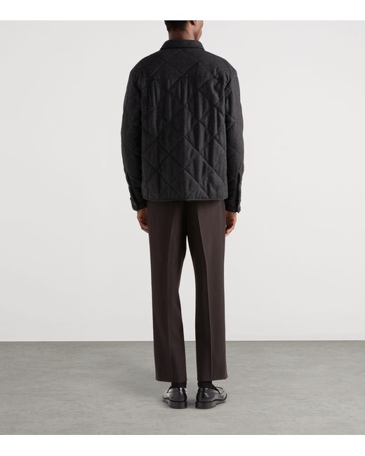 Prada Black Cashmere Padded Overshirt for men