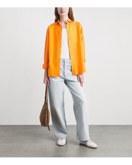 Polo Ralph Lauren Orange Cotton-Silk Relaxed-Fit Shirt