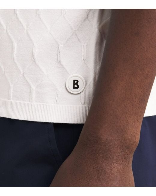 Bogner White Knitted Maxim Polo Shirt for men