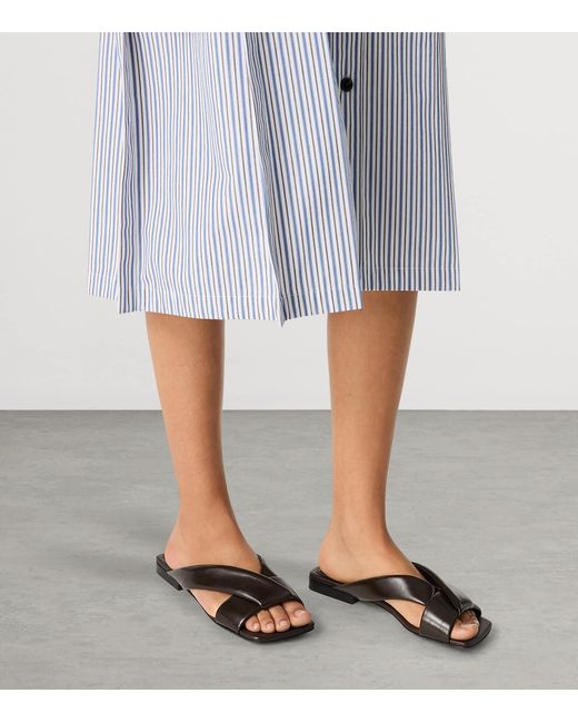 Bottega Veneta Brown Leather Riva Mules