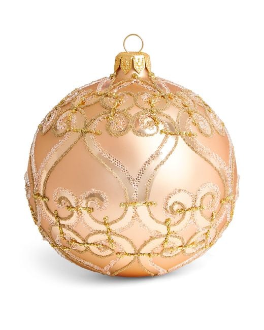 Harrods Metallic Glass Bead-Embellished Swirl Bauble