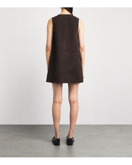 FRAME Brown Suede Safari Tent Mini Dress
