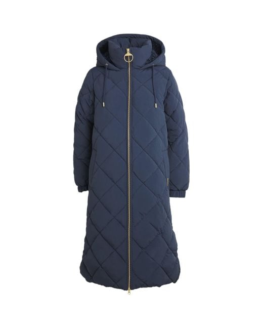 Barbour Blue Kirkton Longline Puffer Coat