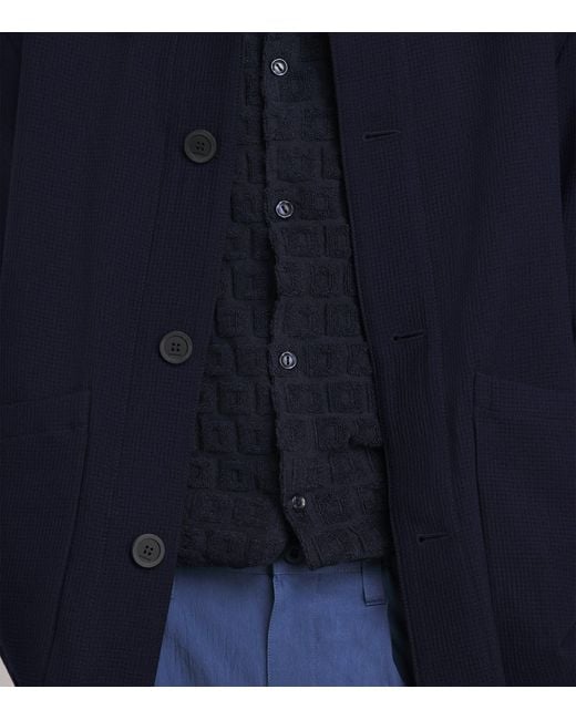 Sandro Blue Wool Worker Overshirt for men