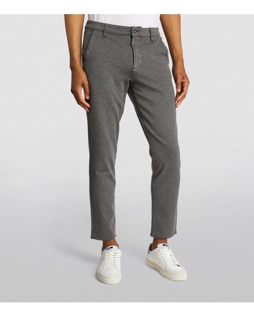 7 For All Mankind Gray Double-Knit Travel Chinos for men