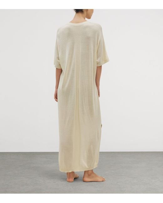 Shelep Natural Merino-Silk V-Neck Kaftan