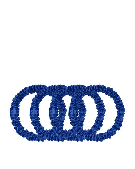 Slip Blue Pure Silk Skinny Scrunchies