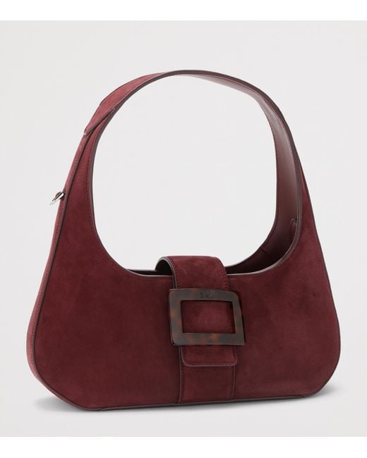 Roger Vivier Purple Mini Suede Belle Vivier Shoulder Bag