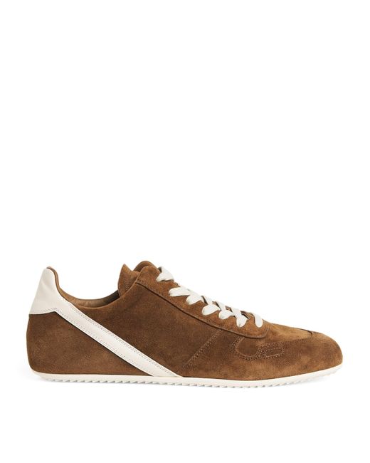 Rick Owens Brown Suede Minimal Low-Top Sneakers for men