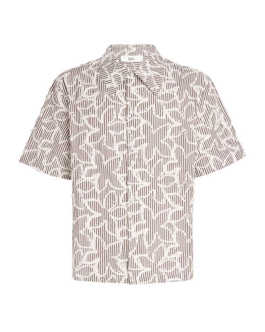 Séfr White Cotton-Blend Embroidered Dayot Shirt for men