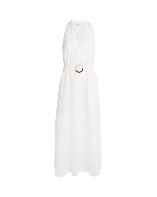 Heidi Klein White Linen Bay Maxi Dress