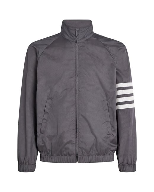 Thom Browne Gray Weather-Resistant 4-Bar Track Jacket for men