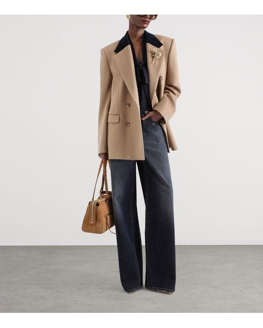 Dolce & Gabbana Brown Cashmere Double-Breasted Blazer