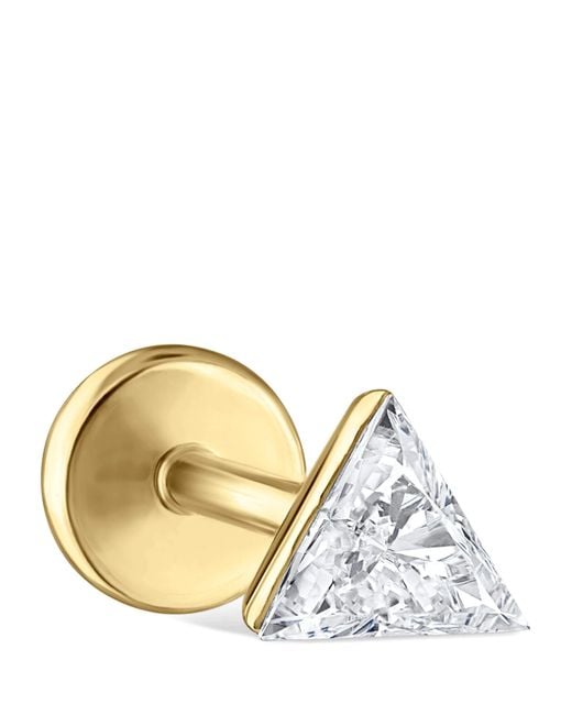 Maria Tash Metallic Invisible Set Triangle Diamond Threaded Stud Earring