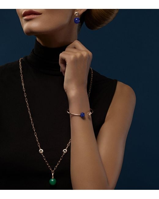 Chopard Metallic Diamond And Agate Happy Diamonds Planet Necklace