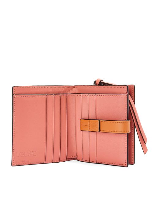 Loewe White Women's Compact Leather Zip Wallet
