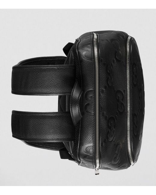 Gucci Black Leather Jumbo Gg Backpack for men