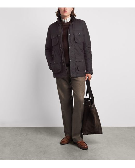 Barbour Black Waxed Corbridge Jacket for men