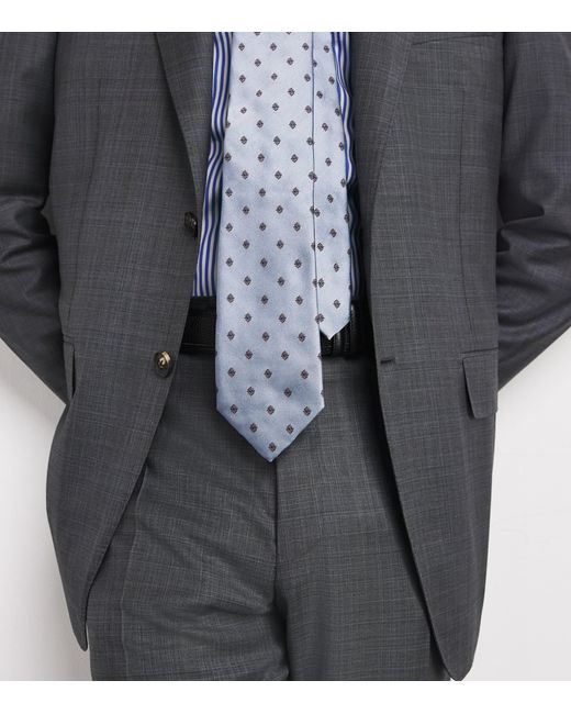 Harrods Blue Silk Jewel Jacquard Tie for men
