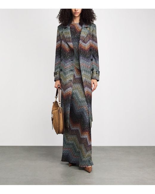 Missoni Gray Sequin Zigzag Maxi Dress