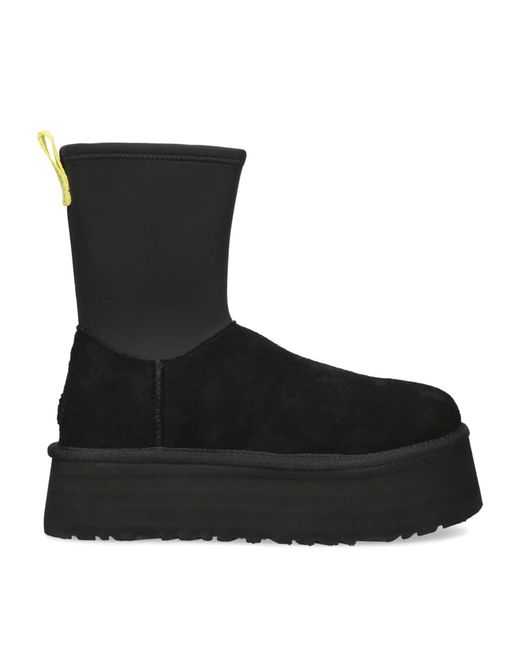 Ugg Black Classic Dipper Suede And Rubber Boots
