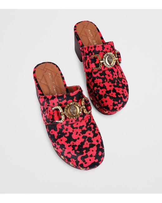 Kurt Geiger Red Leather Mansion Clogs