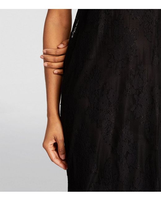 MAX&Co. Black Lace-detail Jersey Maxi Dress