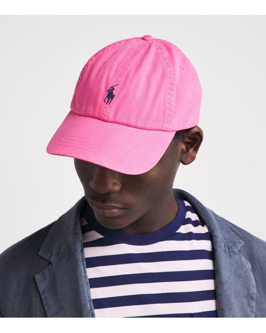 Polo Ralph Lauren Pink Cotton Polo Pony Baseball Cap for men