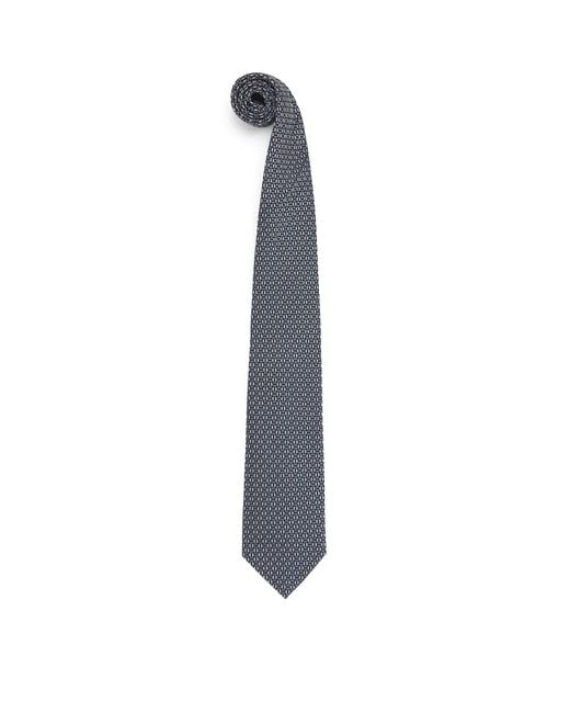 Pal Zileri White Silk Geometric Jacquard Tie for men