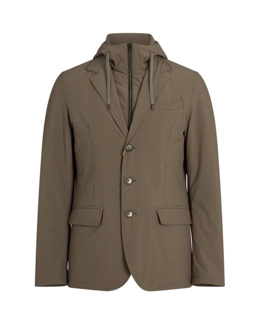 Herno Green Padded Insert-Detail Blazer for men