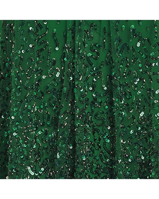 Alice + Olivia Green Embellished-Cape Zenon Mini Dress