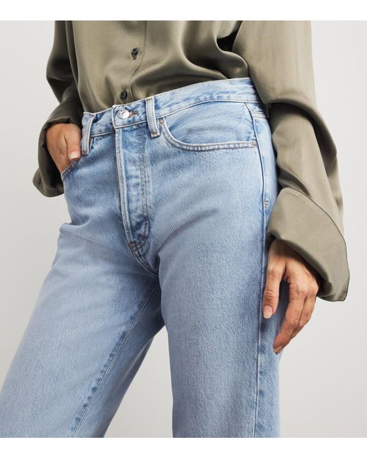 FRAME Blue The Vertical Straight Jeans