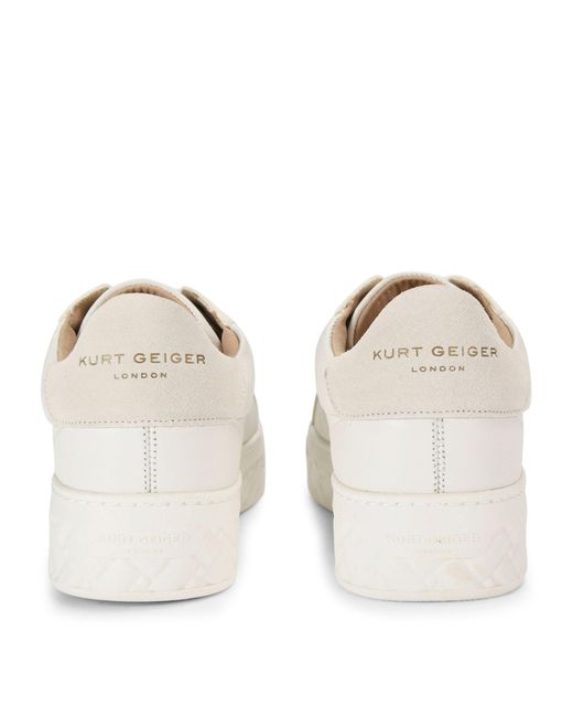 Kurt Geiger White Leather Kensington Cupsole Sneakers