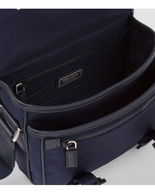 Prada Blue Re-nylon Shoulder Bag for men