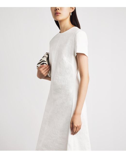 Brandon Maxwell White Linen-Blend Ridley Mini Dress