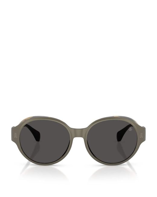 Moncler Gray Titanium Auros Round Sunglasses