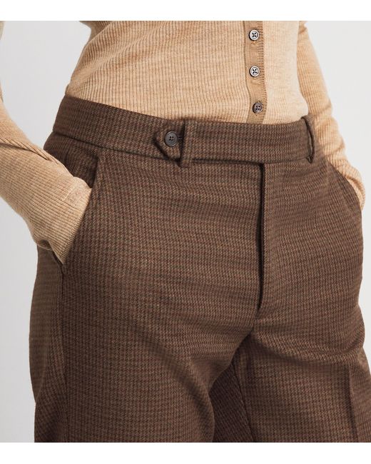 Polo Ralph Lauren Brown Cotton-Blend Slim Tailored Trousers