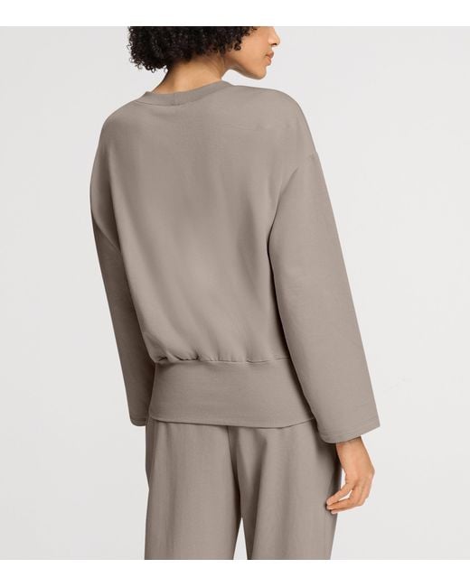 Hanro Gray Stretch-Cotton Natural Living Sweater