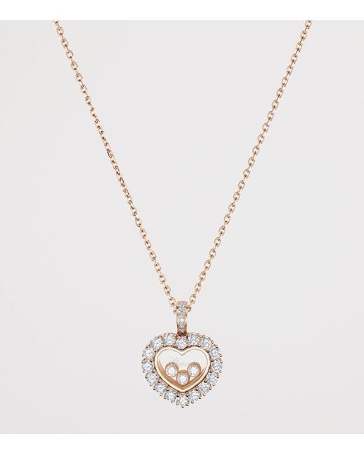 Chopard Metallic And Diamond Happy Diamonds Icons Joaillerie Pendant Necklace
