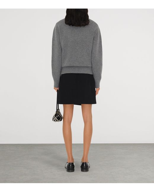 Burberry Gray Wool-Cashmere Ekd Sweater
