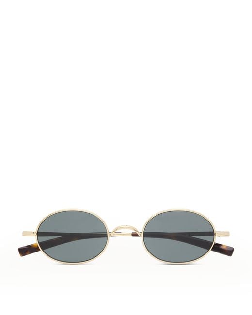 Saint Laurent Metallic Metal Oval Sunglasses for men