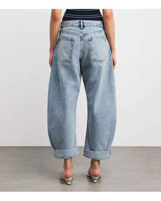 FRAME Blue The Bubble Barrel Jeans