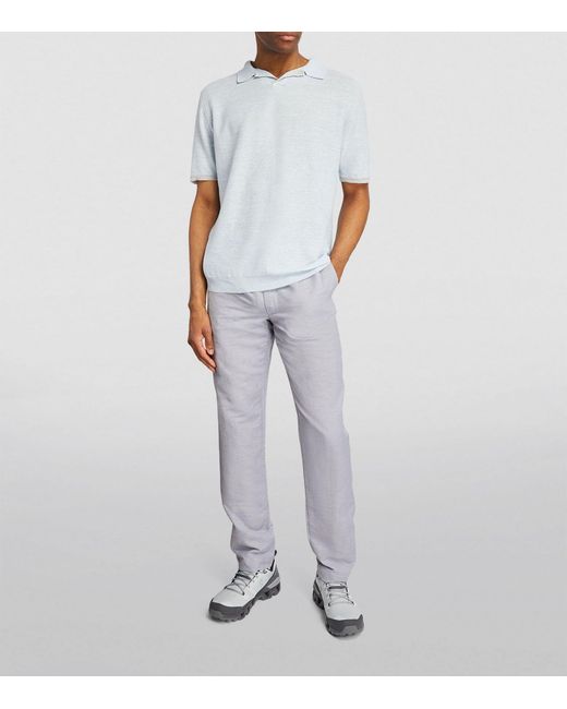 Sease Gray Linen-cotton Trousers for men