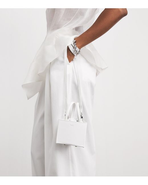 TALEL PARIS White Small Leather Triangle Bag