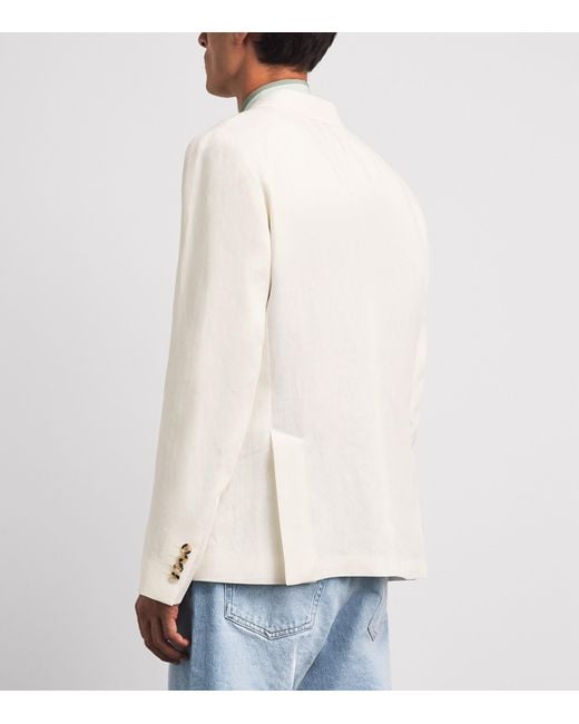 Paul Smith White Linen Single-Breast Blazer for men