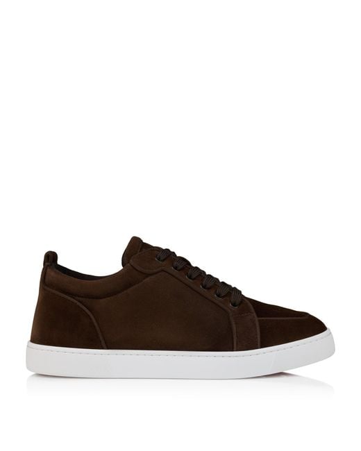 Christian Louboutin Brown Rantulow Orlato Suede Trainers for men
