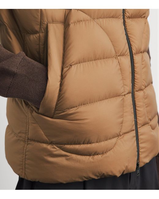 Herno Brown Down Quilted Gilet for men