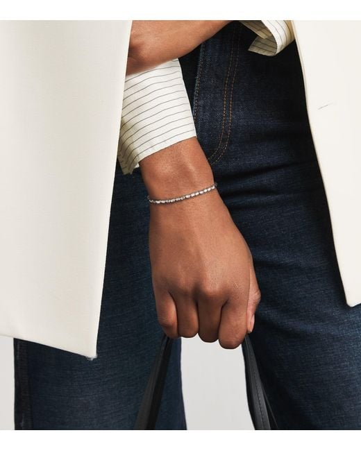 Suzanne Kalan White And Diamond Thin Bold Bangle