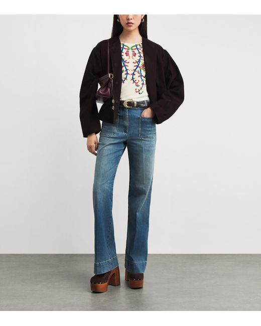 Etro White Silk Short-Sleeve Blouse