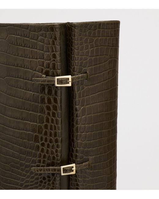 Malone Souliers Green Croc-Embossed Leather Nolan Knee-High Boots 70